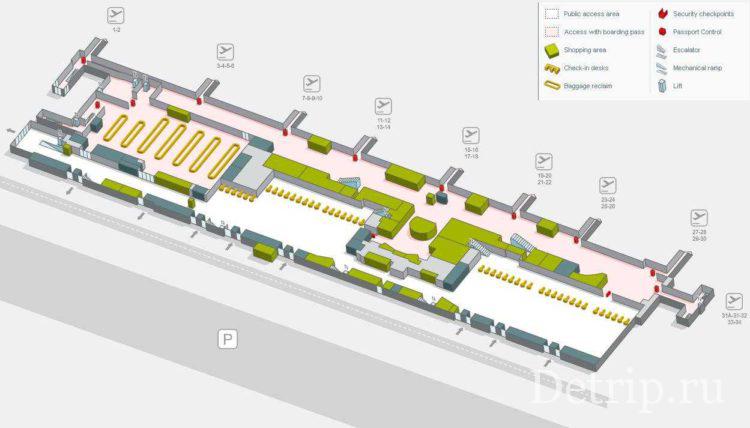 схема аэропорта тенерифе южный