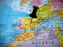 Где находится Испания на карте мира и на карте Европы?